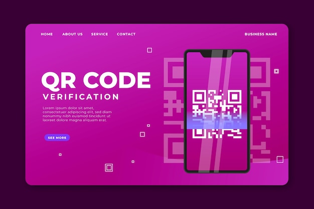 Plantilla de página de aterrizaje de verificación de código Qr
