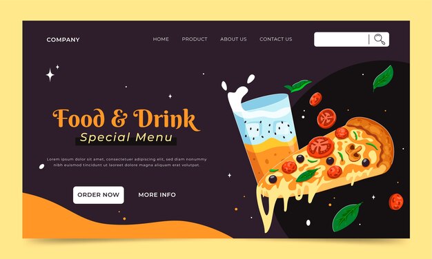 Plantilla de página de destino de alimentos y bebidas