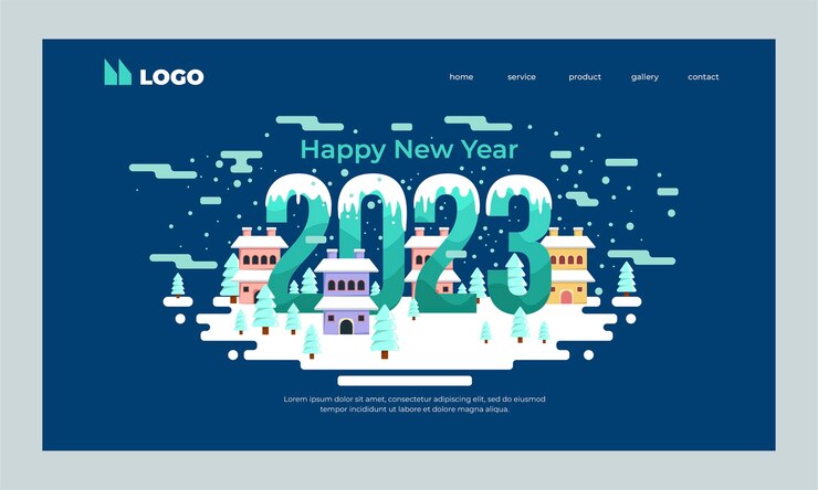 Vector gratuito plantilla de página de destino de celebración de año nuevo