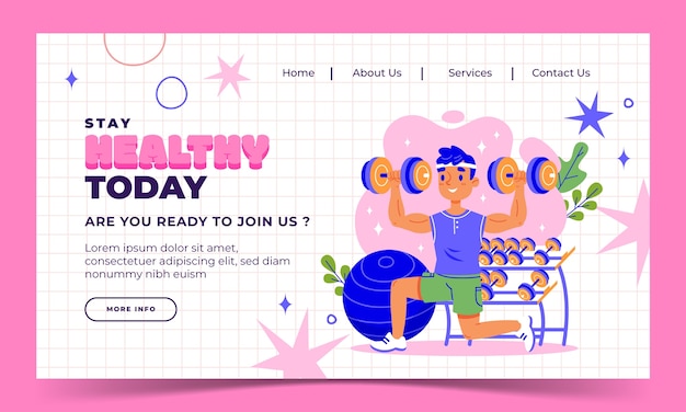 Vector gratuito plantilla de página de destino para la celebración del día mundial de la salud