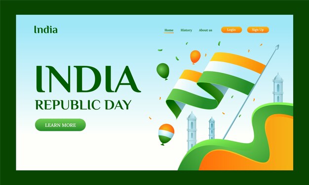 Plantilla de página de destino de celebración del día de la república india