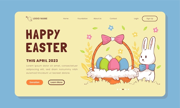 Vector gratuito plantilla de página de destino para la celebración de pascua