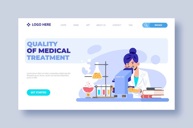 Plantilla de página de destino de clínica de salud