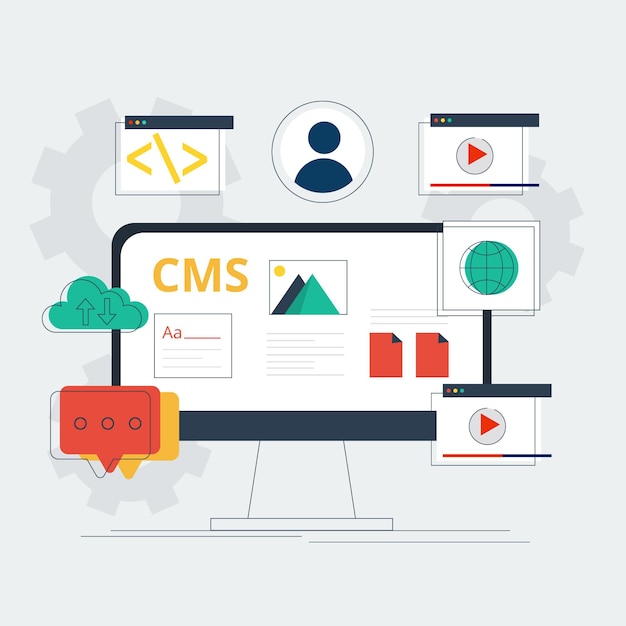 Plantilla de página de destino de cms de diseño plano