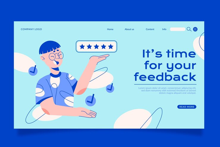 Vector gratuito plantilla de página de destino de comentarios planos