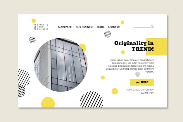 Vector gratuito plantilla de página de destino comercial general