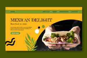 Vector gratuito plantilla de página de destino de comida mexicana