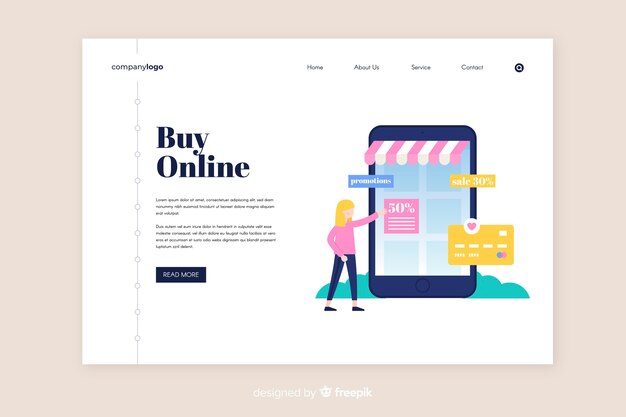Plantilla de página de destino de compras en línea