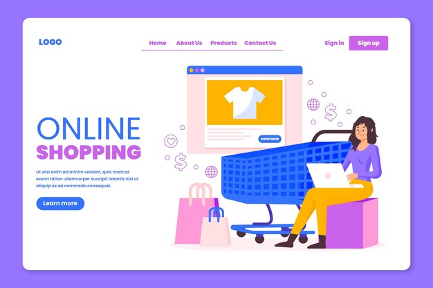Plantilla de página de destino de compras en línea