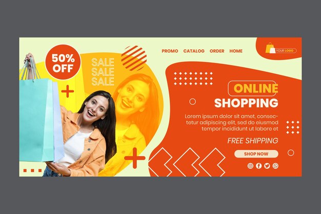 Plantilla de página de destino de compras en línea
