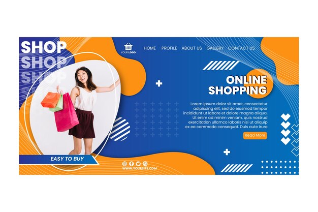 Plantilla de página de destino de compras en línea