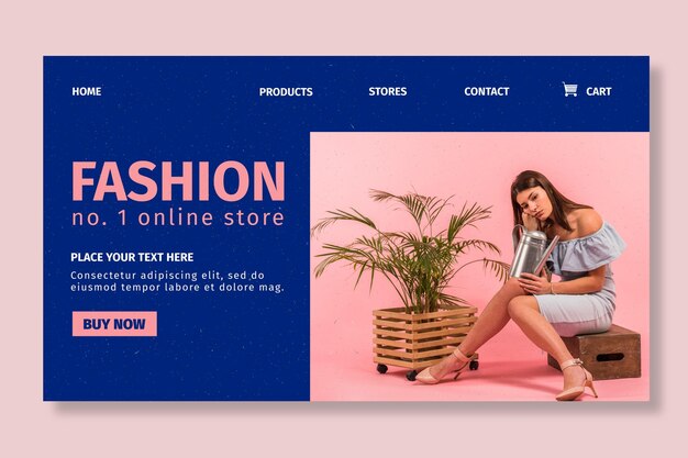 Plantilla de página de destino de compras en línea
