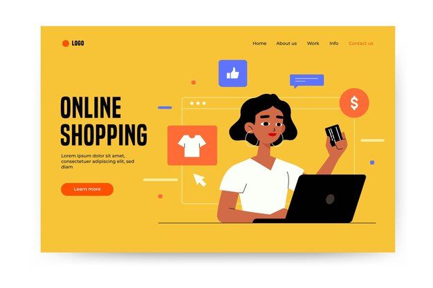 Plantilla de página de destino de compras en línea