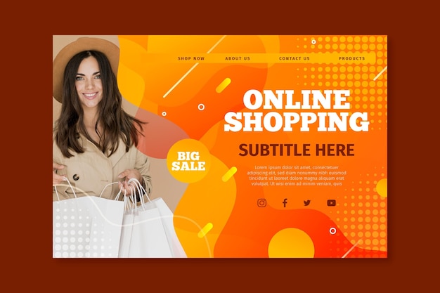 Plantilla de página de destino para compras online