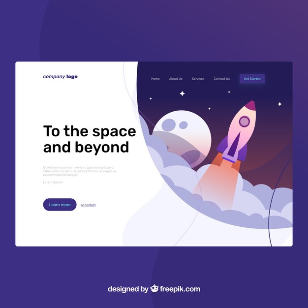 Plantilla página de destino con concepto de startup