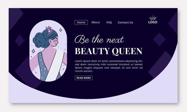 Plantilla de página de destino de concurso de desfile plano