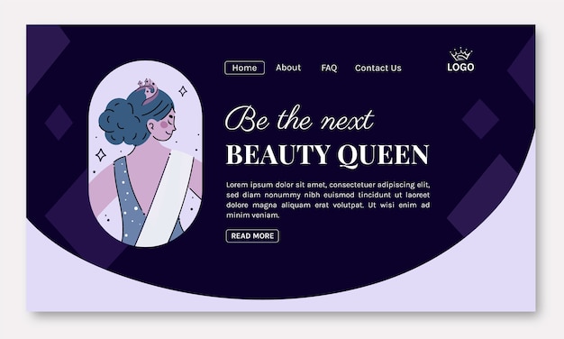 Plantilla de página de destino de concurso de desfile plano