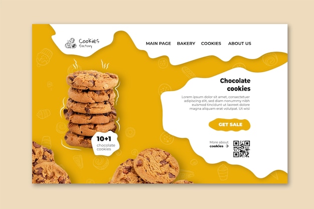 Vector gratuito plantilla de página de destino de cookies