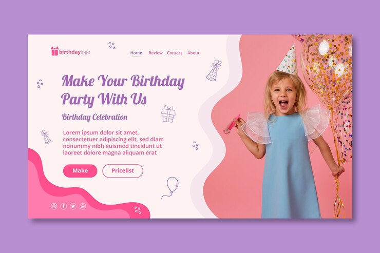 Vector gratuito plantilla de página de destino de cumpleaños
