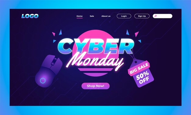Plantilla de página de destino de Cyber Monday