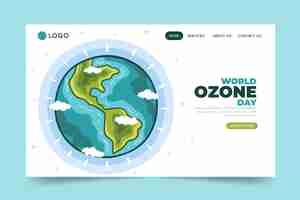 Vector gratuito plantilla de página de destino del día mundial del ozono dibujada a mano