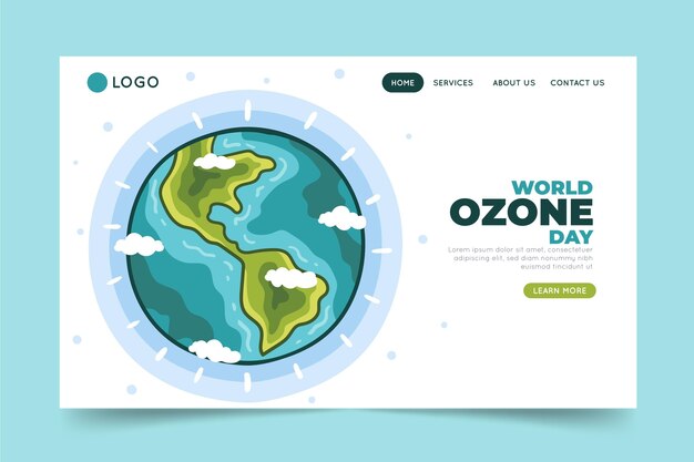 Plantilla de página de destino del día mundial del ozono dibujada a mano