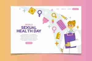 Vector gratuito plantilla de página de destino del día mundial de la salud sexual
