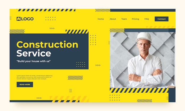 Plantilla de página de destino para dominio de construcción