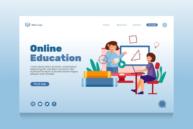 Plantilla de página de destino de educación en línea