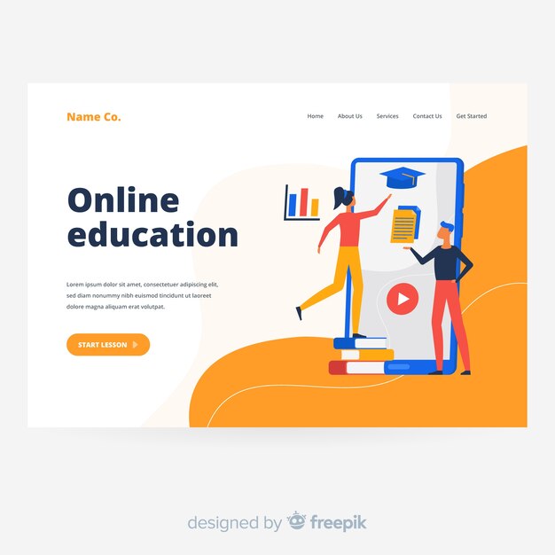 Plantilla de página de destino de educación en línea