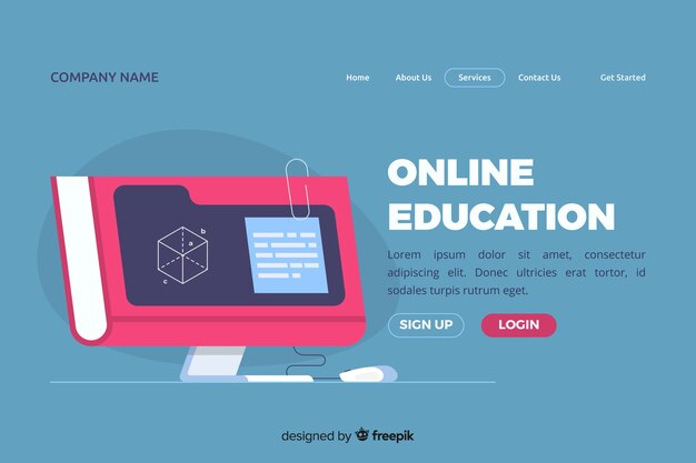 Plantilla de página de destino de educación online