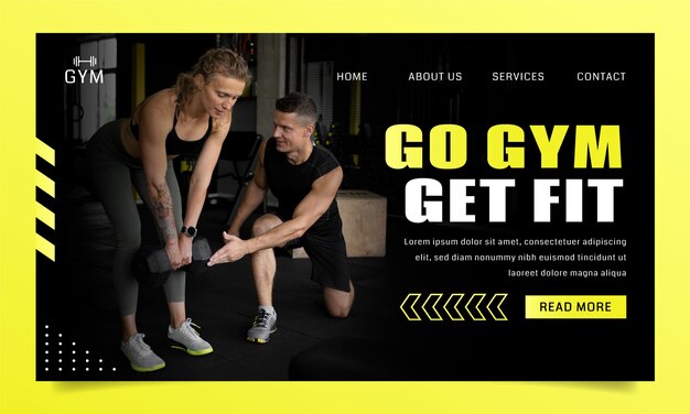 Plantilla de página de destino de entrenamiento de gimnasio