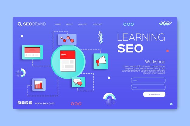 Plantilla de página de destino de estrategia seo