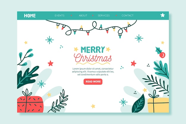 Vector gratuito plantilla de página de destino de evento navideño