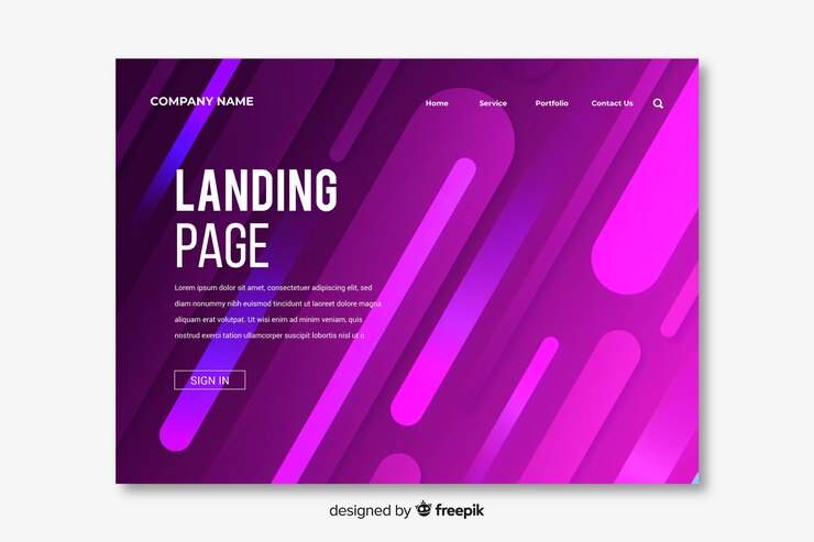 Vector gratuito plantilla de página de destino con formas abstractas