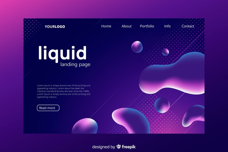 Vector gratuito plantilla de página de destino de formas fluidas