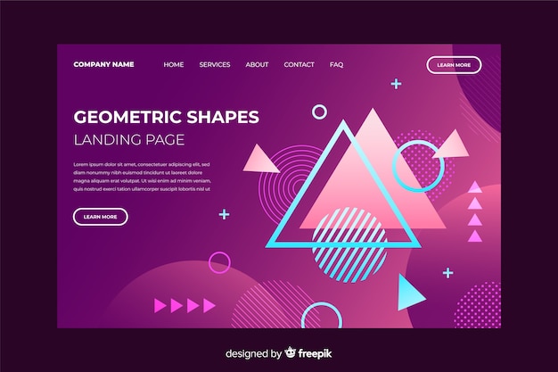Plantilla de página de destino de formas geométricas