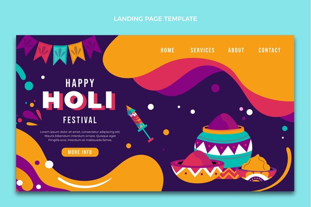 Plantilla de página de destino holi plana