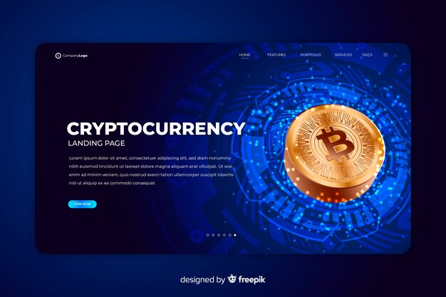 Plantilla de página de destino de intercambio de criptomonedas