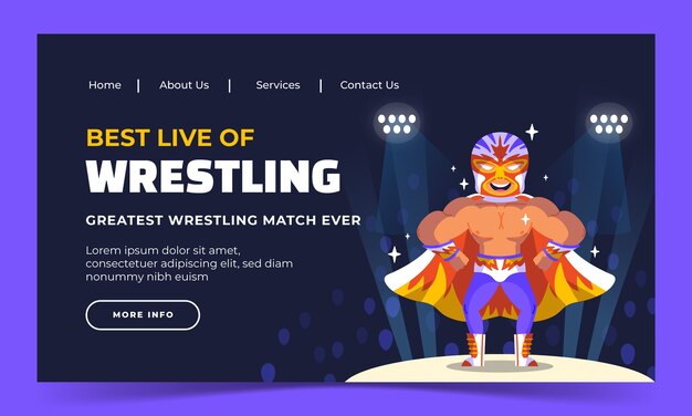 Vector gratuito plantilla de página de destino de lucha libre dibujada a mano