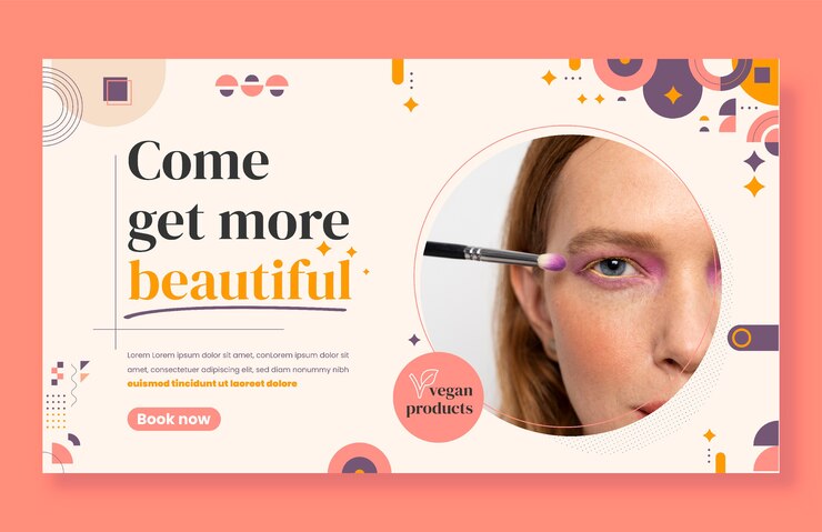 Vector gratuito plantilla de página de destino de maquillador plano