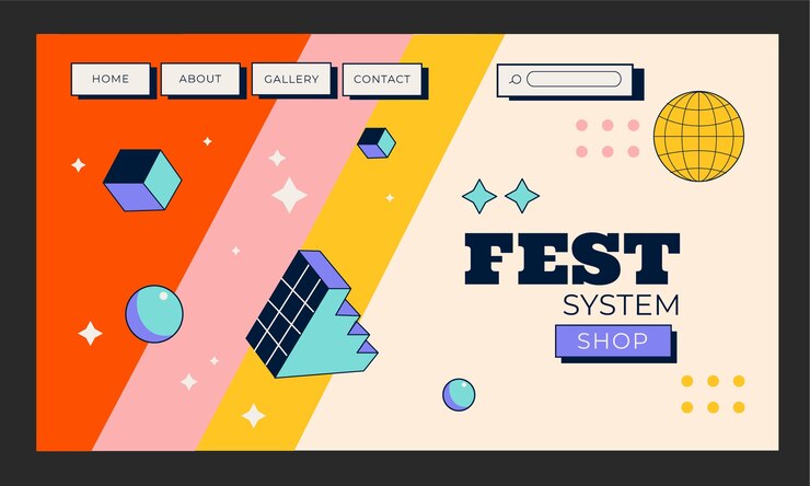 Vector gratuito plantilla de página de destino de marca retro plana