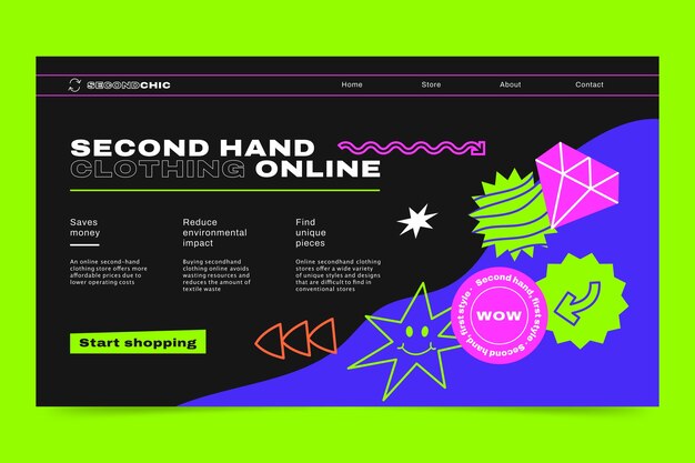 Plantilla de página de destino de moda circular