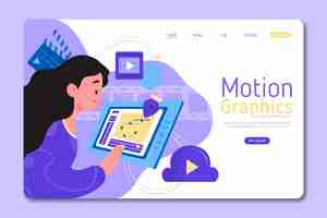 Vector gratuito plantilla de página de destino de motiongraphics