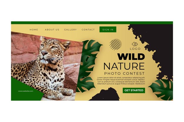 Plantilla de página de destino de naturaleza salvaje