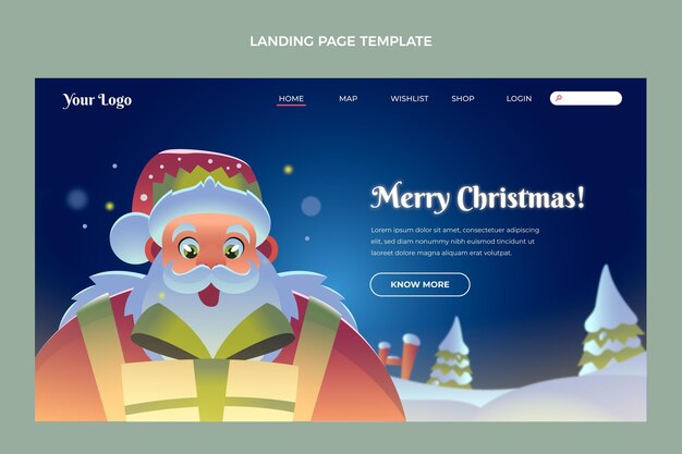 Plantilla de página de destino de navidad plana