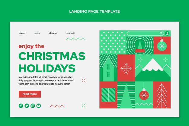 Plantilla de página de destino de navidad plana