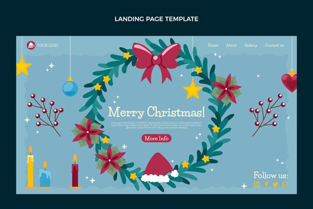 Plantilla de página de destino de navidad plana