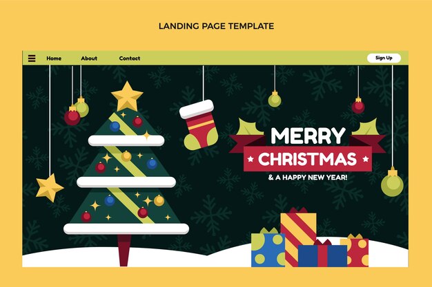 Plantilla de página de destino de navidad plana