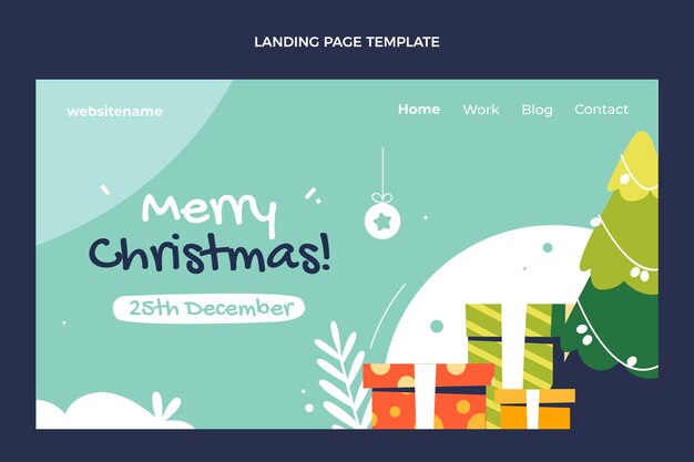 Plantilla de página de destino de navidad plana
